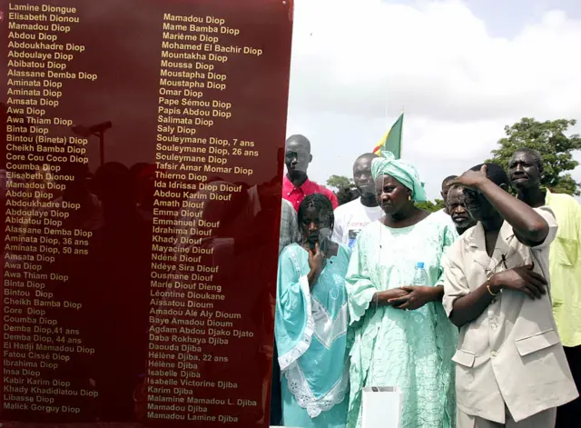 Liste des victimes du bateau Le Joola.