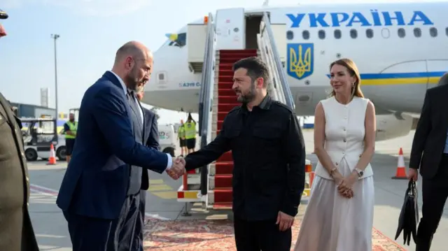 Vladimir Zelenski i Dubravka Đedović Handanović
