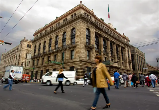 El edificio del Banco de México en Ciudad de México