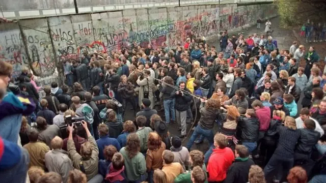 There were great celebrations as the Berlin Wall was torn down in 1989