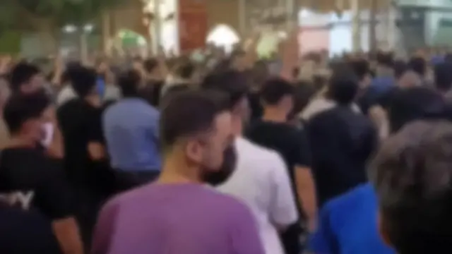 Still from video of protest in Andimeshk (26/10/22)