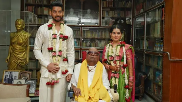 கொள்ளுப்பேரனின் திருமணத்தை நடத்திவைத்தார் கருணாநிதி