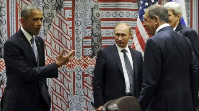 Obama iyo Putin oo ku kulmay xaruunta Qaramada Midoobay ee New York sanaddii 2015-kii