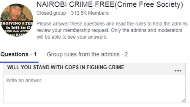Le groupe "Crime Free de Nairobi" est l'un des "chasseurs de gangsters" de Nairobi.