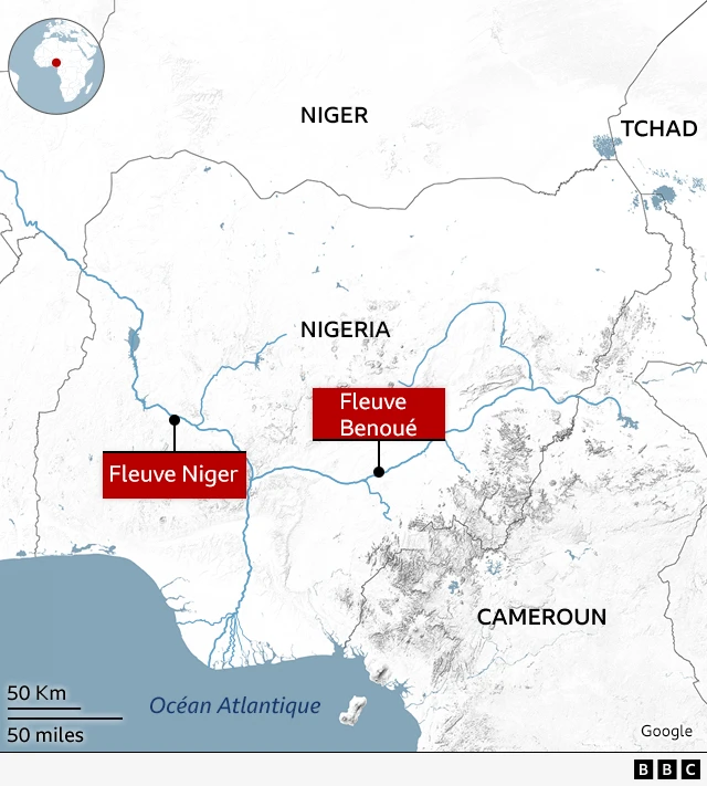 Le fleuve Benoué qui prend sa source au Cameroun cause aussi des inondations au Nigeria