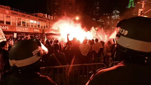 ન્યૂયૉર્ક યૂનિવર્સિટીમાં વિરોધ પ્રદર્શન