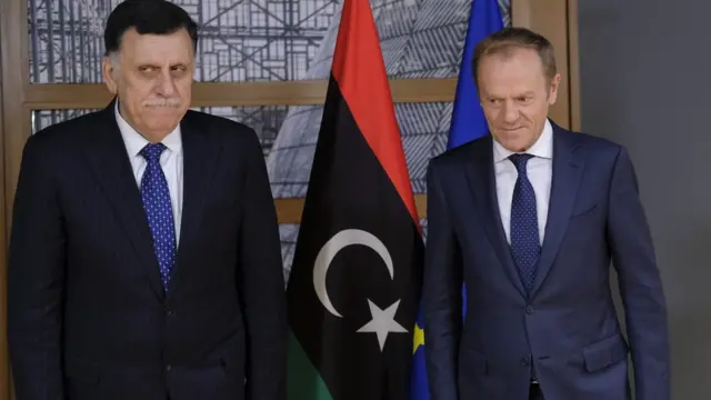 فايز السراج ودونالدر توسك رئيس المفوضية الأوروبية