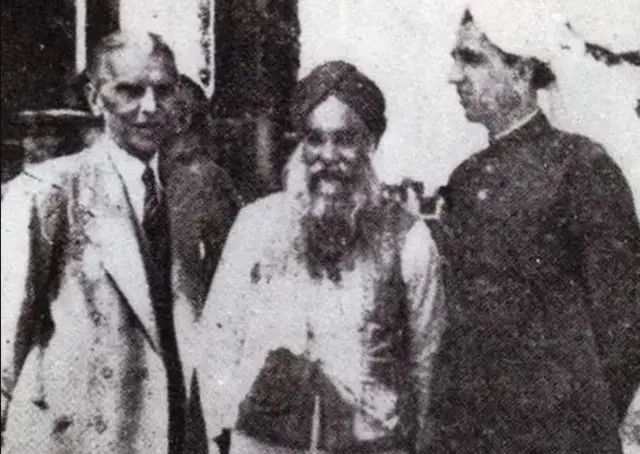 محمد علی جناح، ماسٹر تارا سنگھ اور خضر حیات ٹوانہ
