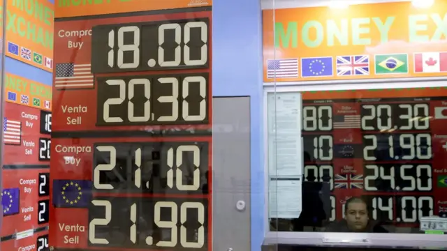 Meksika'da bir döviz bürosu