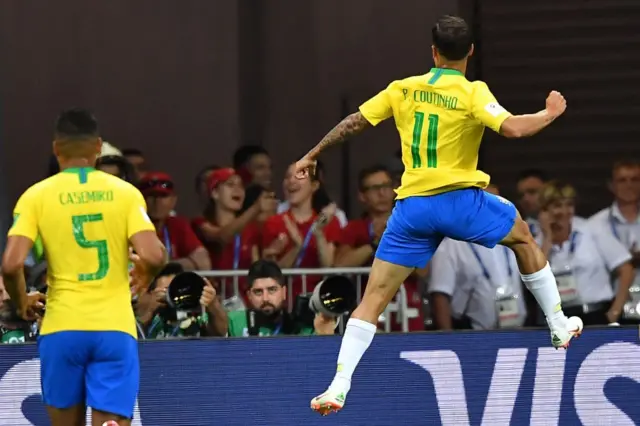 El tanto de Coutinho no sirvió para darle el triunfo a Brasil.