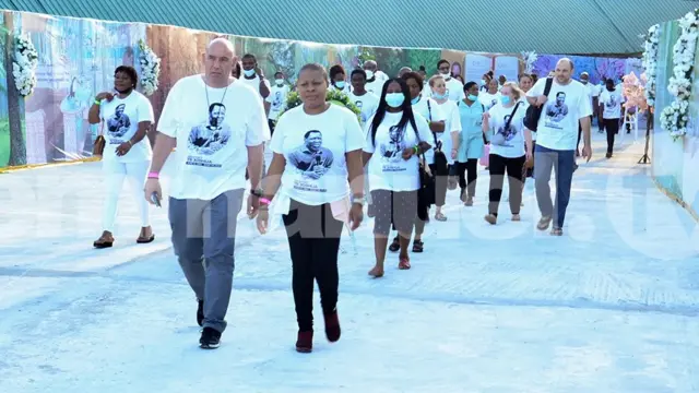 "Prophet TB Joshua burial": Temitope Balogun Joshua wife Evelyn Joshua lead 'funeral candlelight procession' by [Synagogue Church, Emmanuel TV]