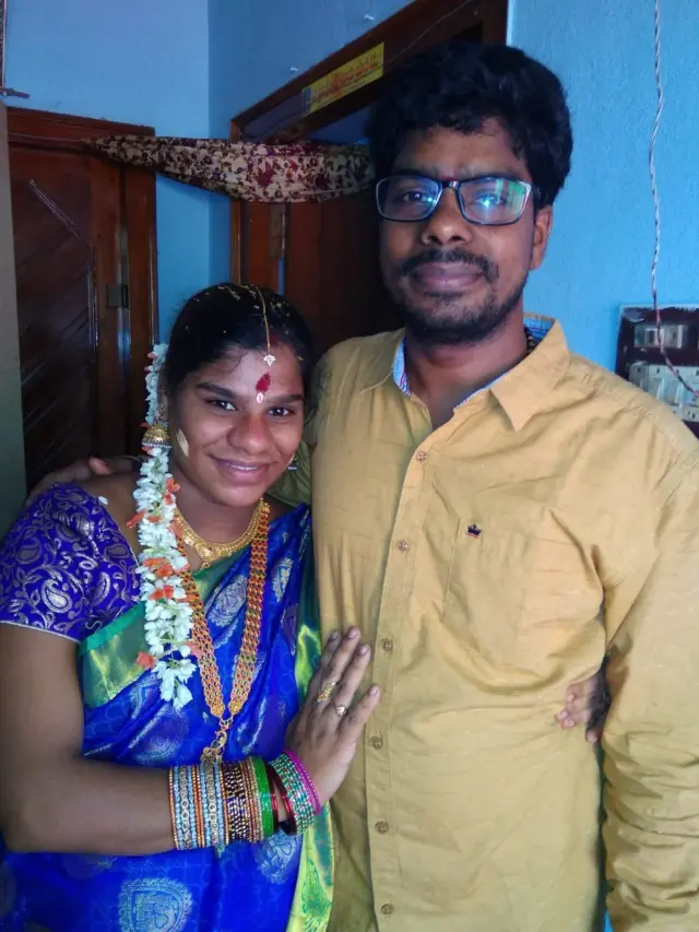 భర్త బాలచందర్‌తో గీతాంజలి