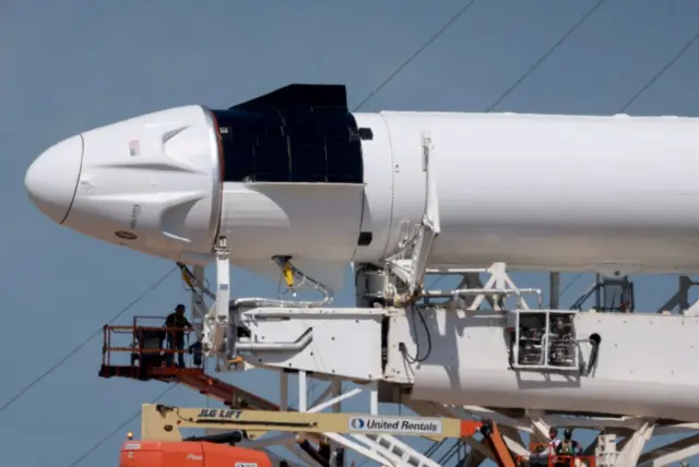 Vista del cohete de SpaceX