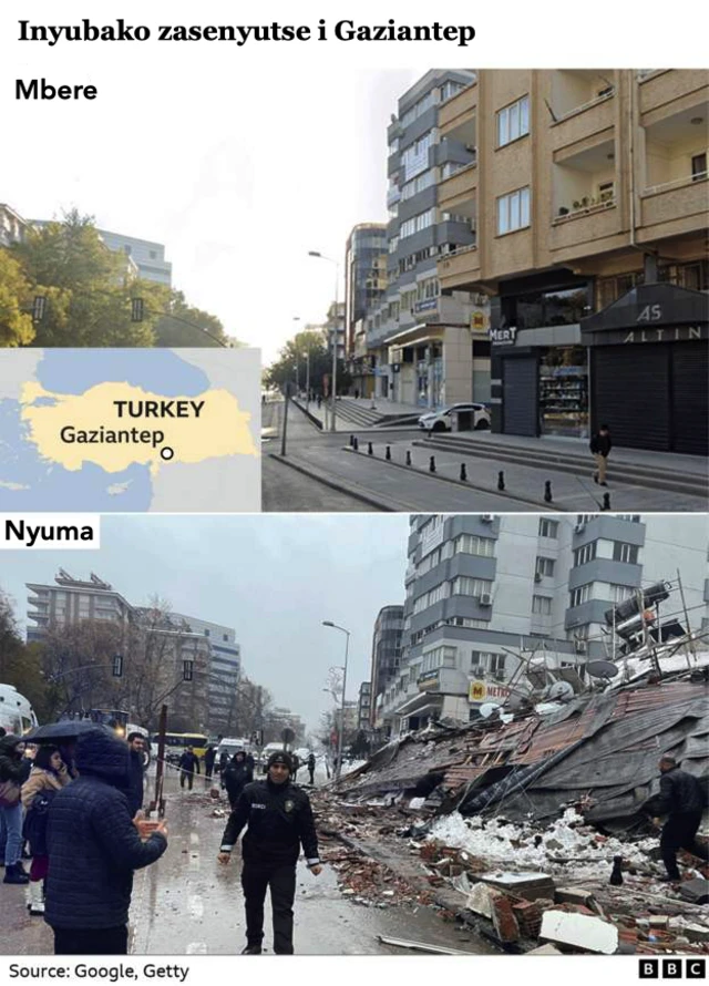 Inyubako yasenyutse muri Turkiya