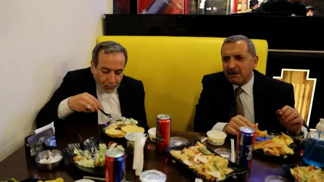 وزیر خارجه ایران در رستورانی در دمشق