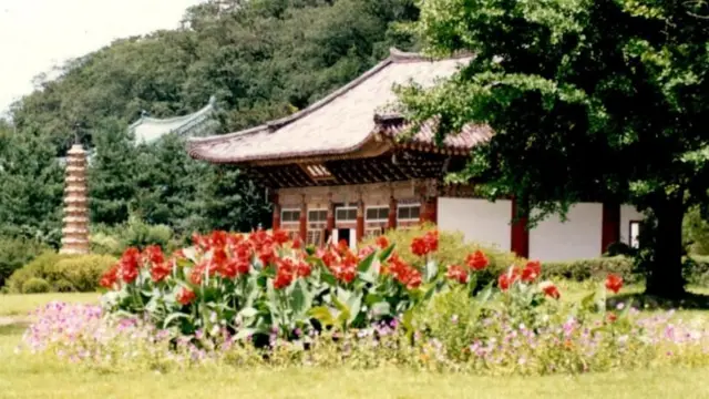 معبد بوهیونگ‌سا در کوه میوهیانگ، که گفته می‌شود بزرگ‌ترین معبد در کره شمالی است