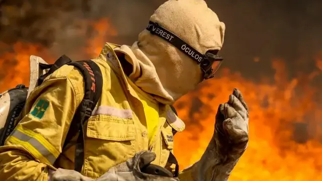 Brigadista em incêndio