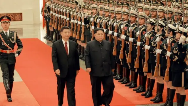 કિમ જોંગ ઉનની ચીનની મુલાકાત દરમિયાન.