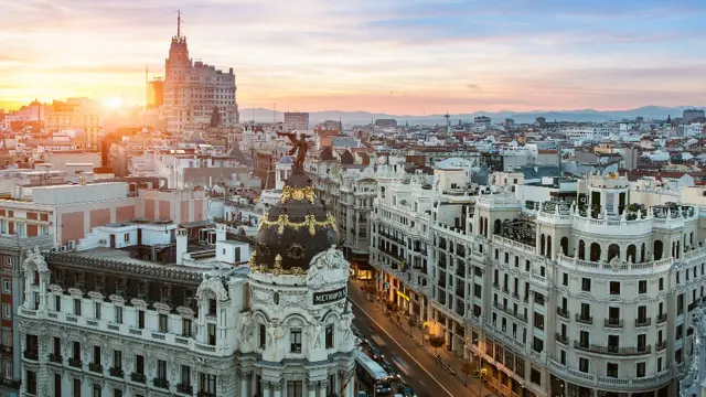 Vista de edificios en Madrid