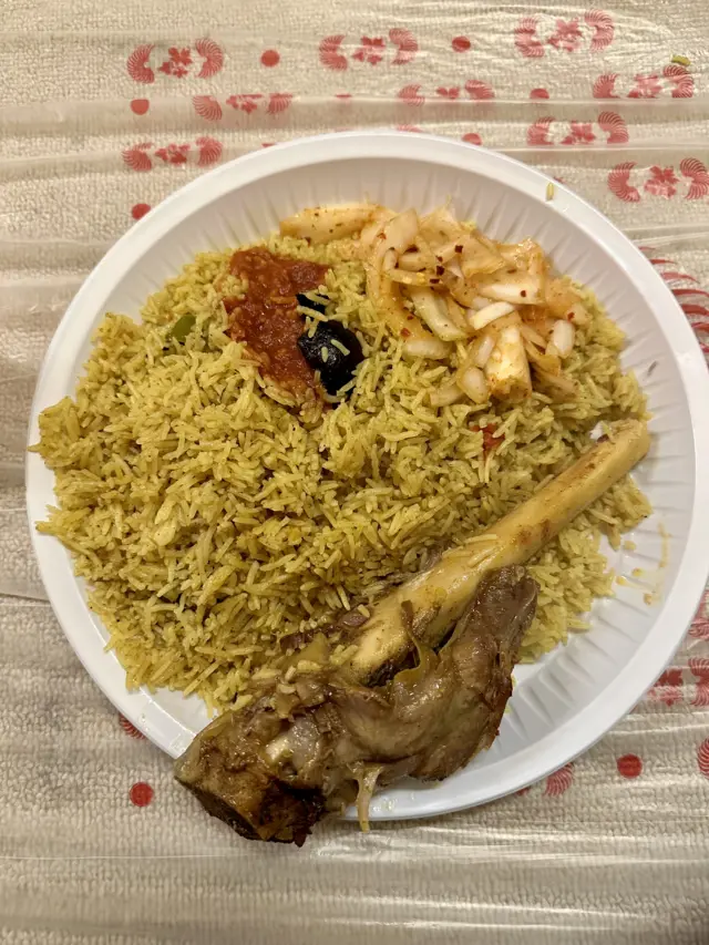Kabsa de carnero.