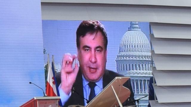 Видеотрансляция Саакашвили из Вашингтона