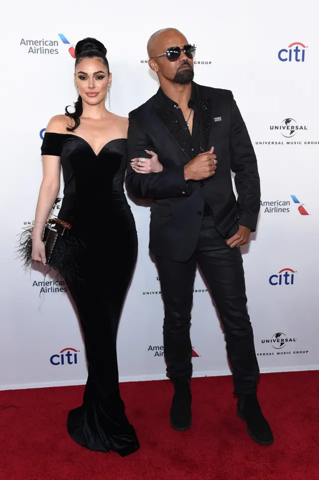 Shanina Shaik (L) and Shemar Moore