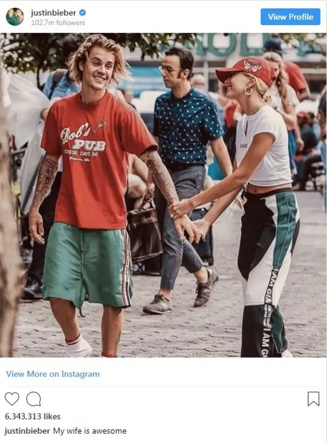 ஹெய்லி பால்ட்வின் - ஜஸ்டின் பீபர்