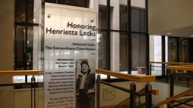 لوح یادبود هنریتا لکس در بیمارستان دانشگاه جانز هاپکینز در شهر بالتیمور