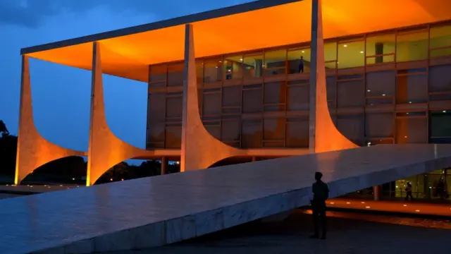 O Palácio do Planalto à noite