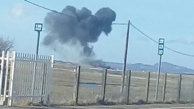 На месте падения самолета