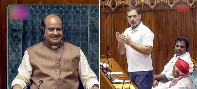 ઓમ બિરલા અને રાહુલ ગાંધી