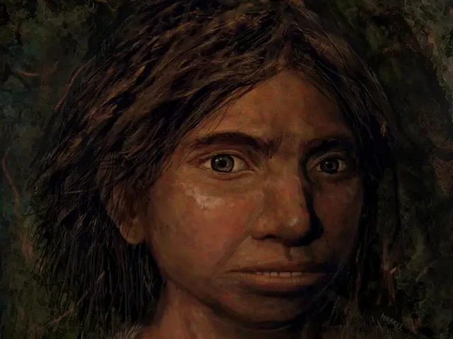 ภาพจำลองใบหน้าของมนุษย์เดนิโซวาน ซึ่งสร้างขึ้นเมื่อปี 2019 จากข้อมูลดีเอ็นเอในกระดูกนิ้วมือ