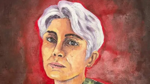 نقاشی ویدا ربانی از پخشان عزیزی در زندان اوین