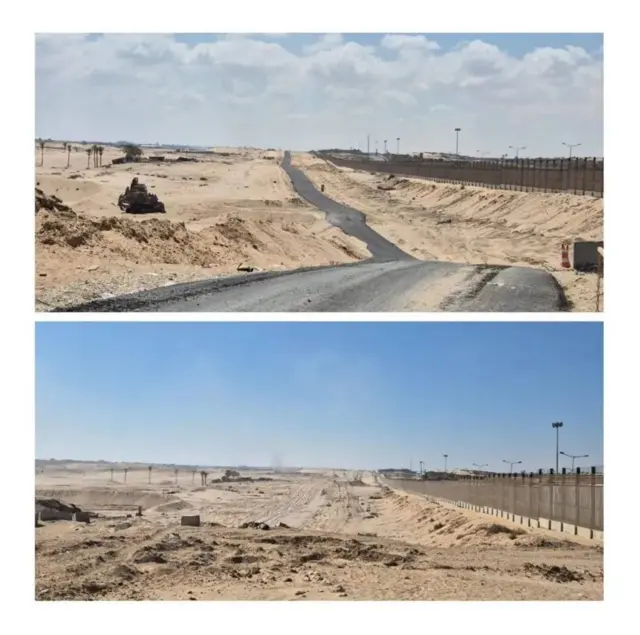 سڑک کی تعمیر سے پہلے اور بعد کا منظر