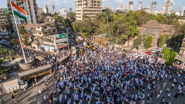 মুম্বাইতে নাগরিকত্ব আইনের বিরুদ্ধে জমায়েত। জানুয়ারি, ২০২০