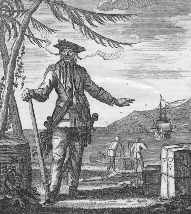 Una ilustración del pirata Barbanegra