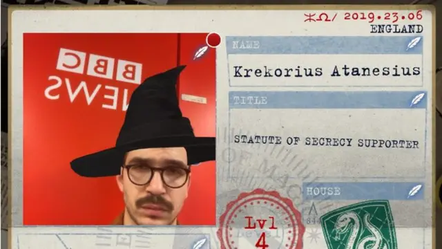 Удостоверение министерства магии, присвоенное журналисту Би-би-си