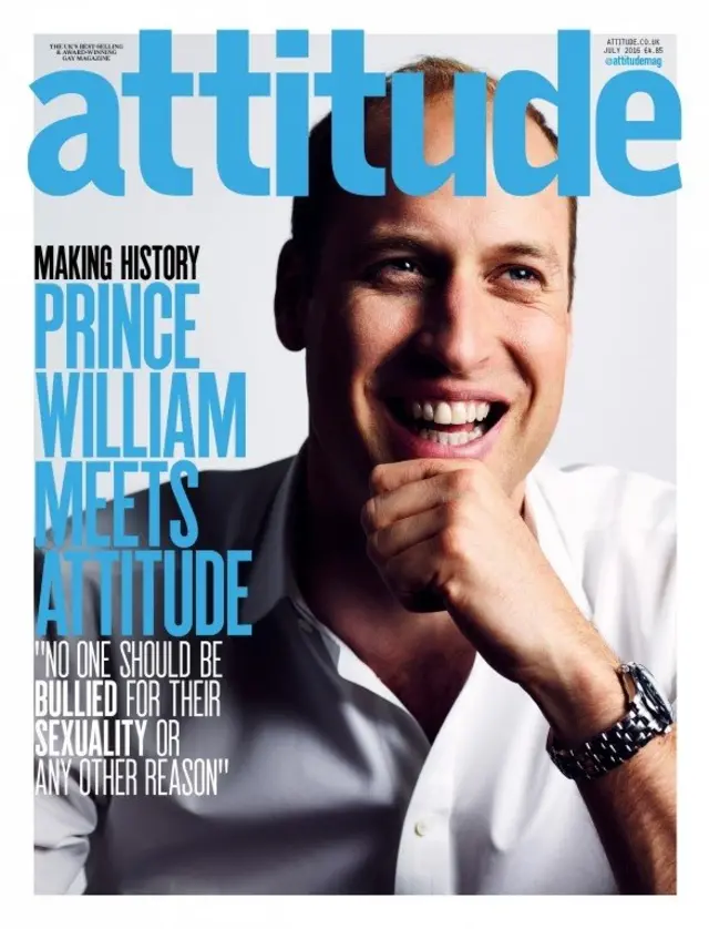 Príncipe William na capa da revista Attitude