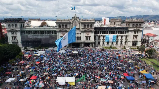 Protestas contra el fin de la CICIG