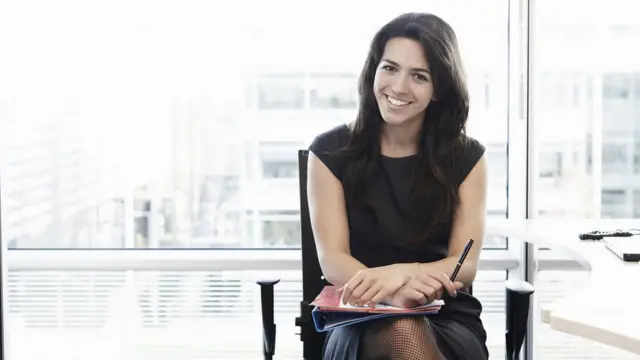 A woman in an office