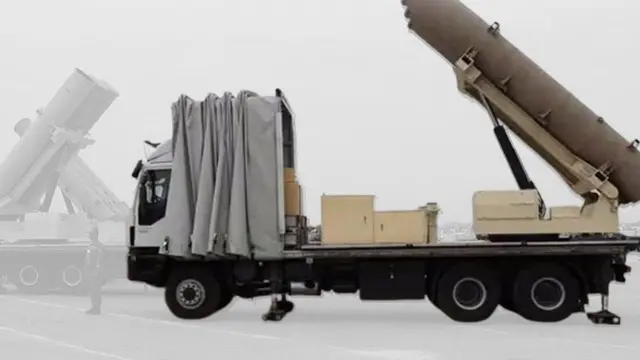 Sawirka ayaa muujinaya gantaalada Fath-360 ee Iran