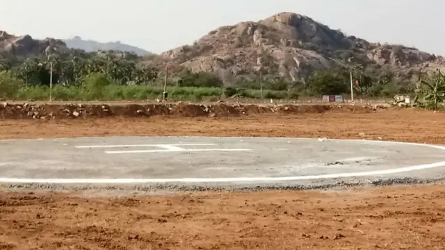 ముఖ్యమంత్రి రాకపోకలకు వీలుగా ఏర్పాటు చేసిన హెలీప్యాడ్