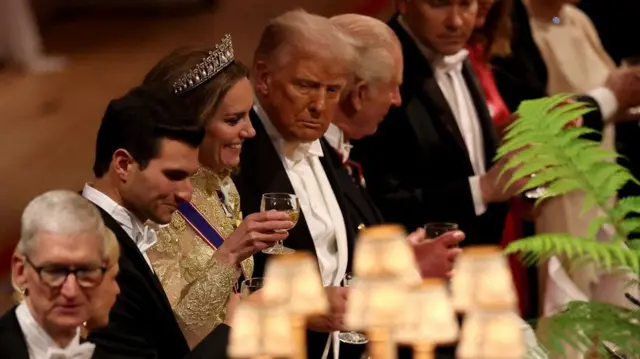 Трамп, король Карл, Рубио, Кэтрин на банкете в Виндзоре