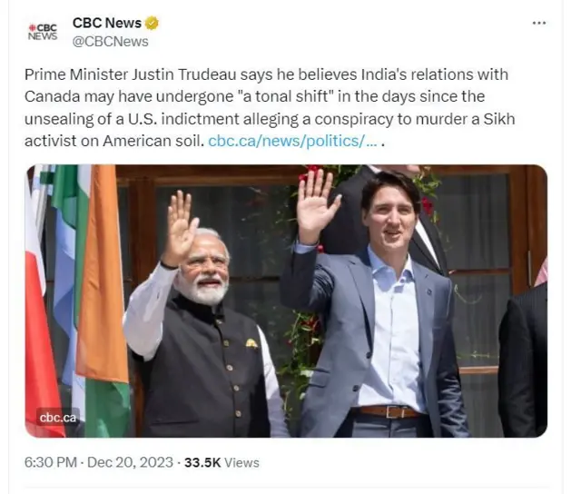 ਨਰਿੰਦਰ ਮੋਦੀ ਅਤੇ ਜਸਟਿਨ ਟਰੂਡੋ