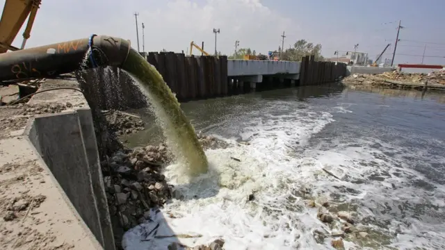 પ્રદૂષિત પાણી એક જગ્યાએ ઠલવાઈ રહ્યું છે, તેની તસવીર