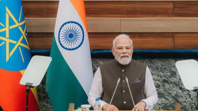 ሞዲ ኣብ ባይቶ ወከልቲ ህዝቢ ኢትዮጵያ ዘረባ ኣስሚዑ