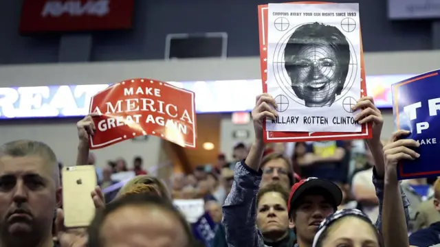 Manifestación a favor de Donald Trump.