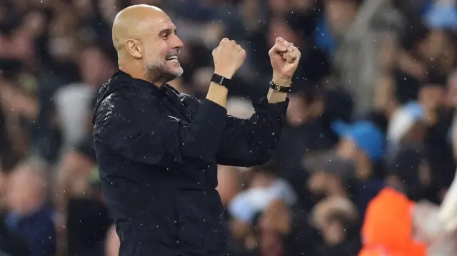 Пеп Гвардиола прославља погодак Ерлинга Халанда