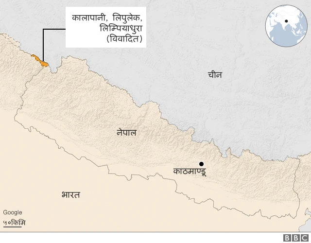 नेपालको नक्साको साङ्केतिक चित्र र विवादित लिपुलेक क्षेत्र