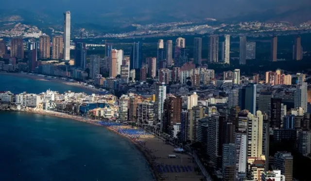 Vista aérea de Benidorm. 